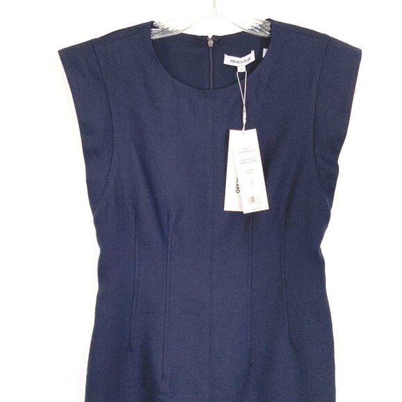New Veronica Beard Navy Sleeveless Mini Sheath Dress Sz 4-6 - Picture 6 of 16